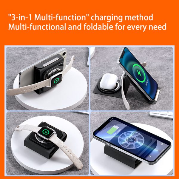 3 in 1 Travel Portable Fast Wireless Charger 013 - Image 8