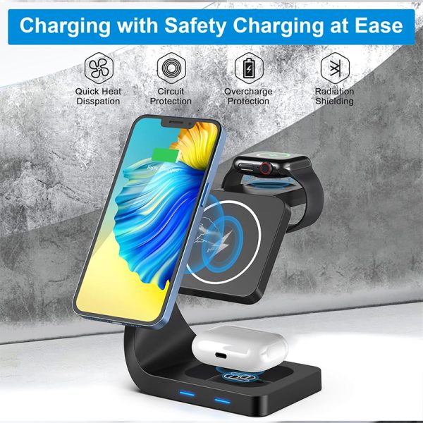 Magnetic Charging 3-in-1 Fast Wireless Charger H12 - Image 6