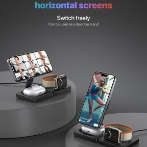 Tri-Fold Portable 3-in-1 Wireless Charging Station for Travel and Home M9