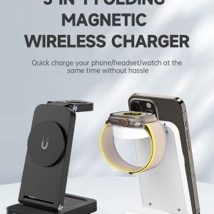 Magnetic Foldable 3-in-1 Wireless Charger with 15W Fast Charging S90-3