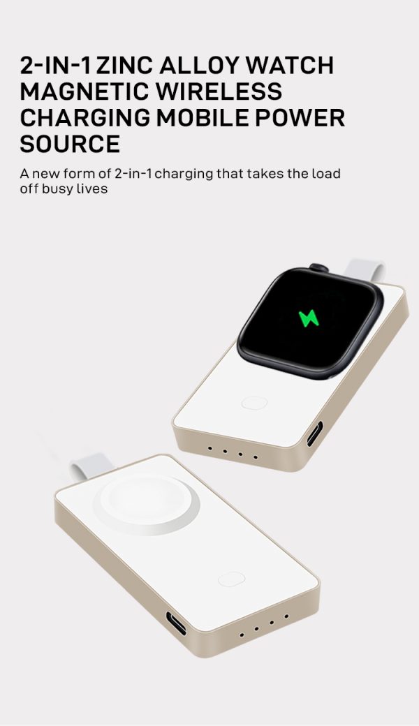Magnetic 2-in-1 Fast Charging Wireless Power Source with Zinc Alloy MW204 - Image 2