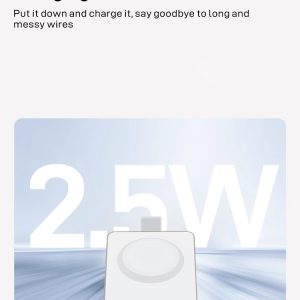 Magnetic 2-in-1 Fast Charging Wireless Power Source with Zinc Alloy MW204