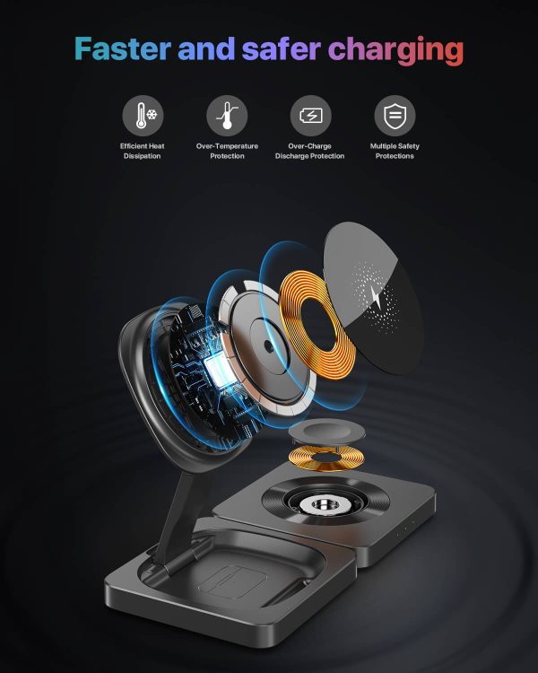 Moni M100: Foldable Magnetic 3-in-1 Wireless Charger - Image 4