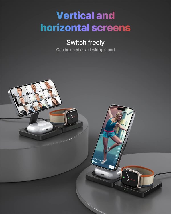 Moni M100: Foldable Magnetic 3-in-1 Wireless Charger - Image 6