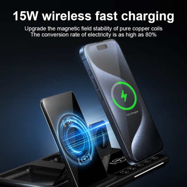 Moni R11: Folding Magnetic 3-in-1 Wireless Charger - Image 5