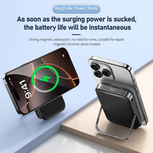 Moni X06: Foldable Stand Magnetic Wireless Power Bank - Image 2
