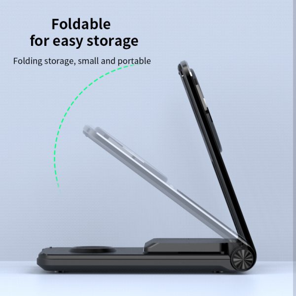 Moni M2-1: Magnetic Folding 3-in-1 Wireless Charger - Image 3